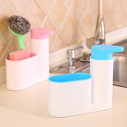 Space-Saving Dish Soap Dispenser with Sponge Organizer