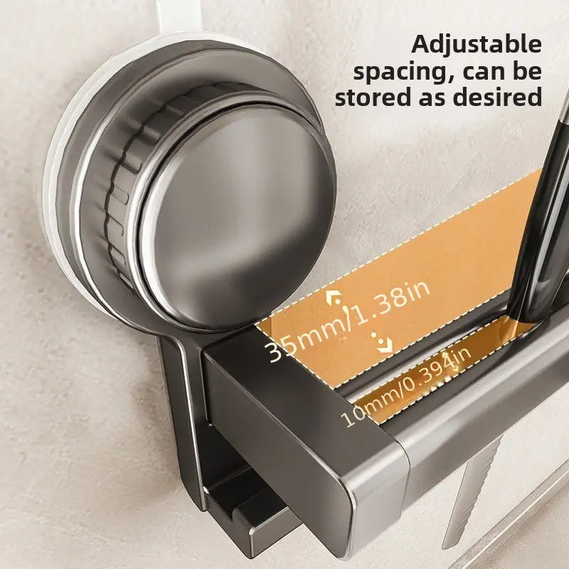 Kitchen Suction Cup Hanging Rod with Multi-Hooks (5 to 14 Hook Variants)