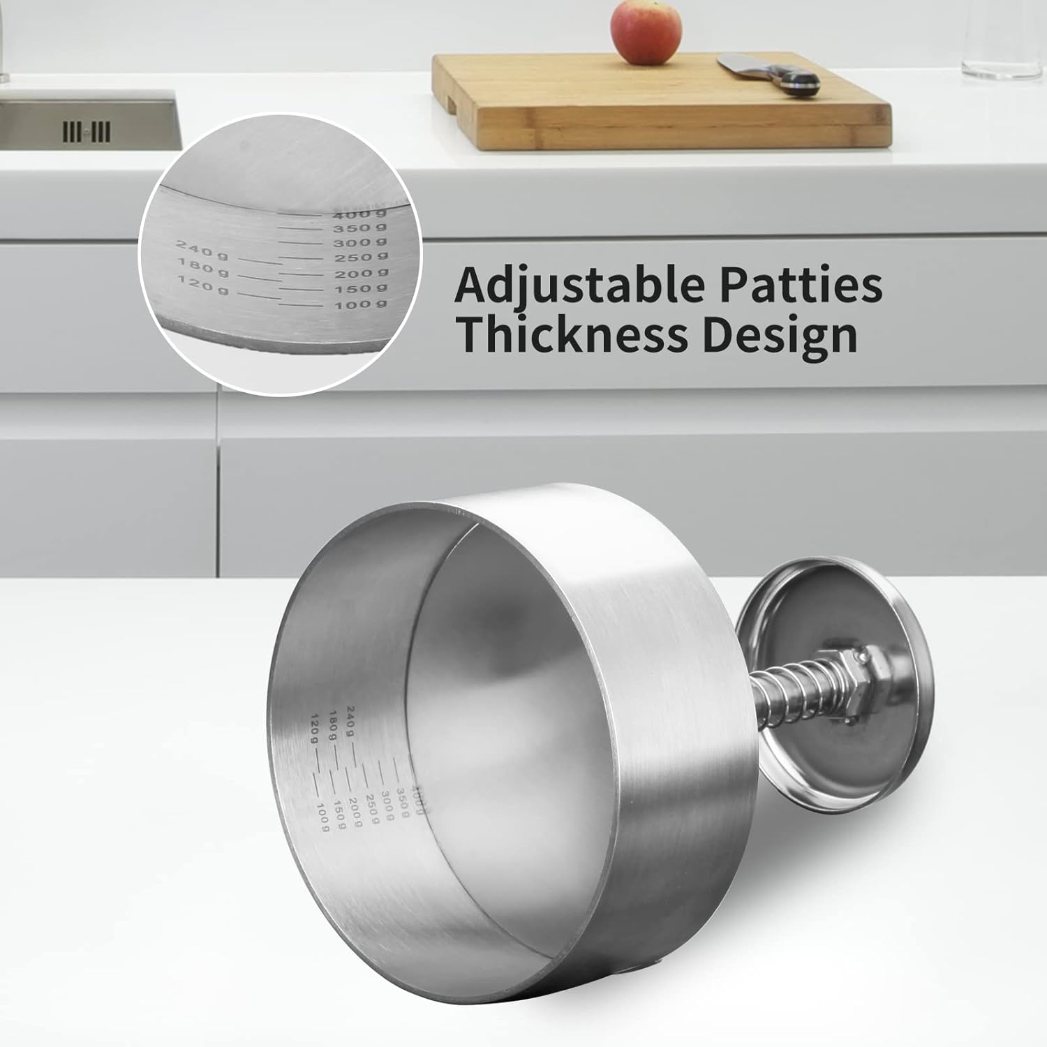Adjustable Stainless Steel Burger Press