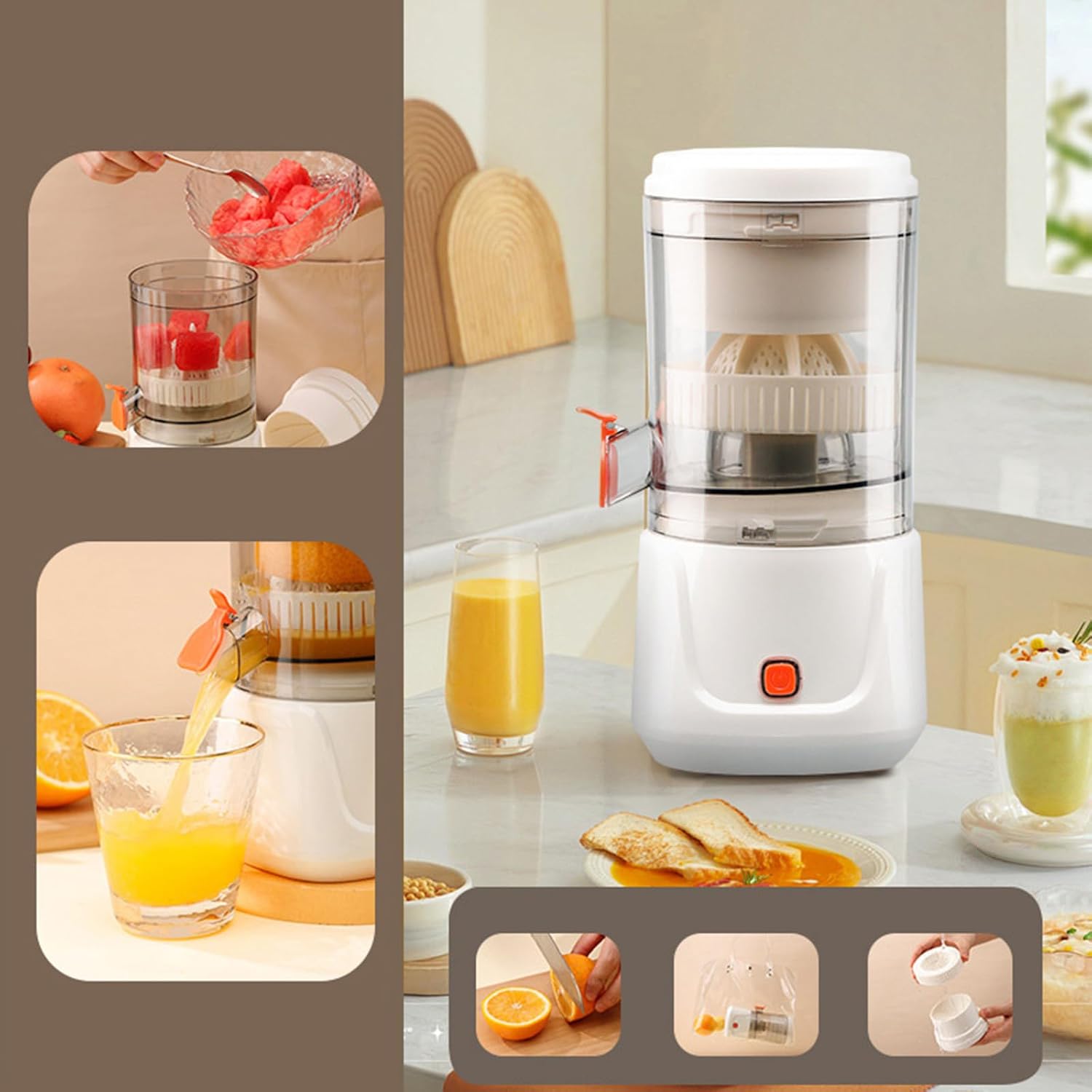 USB Rechargeable Electric Juicer – Compact, Quiet Citrus Juicer for Home or Travel