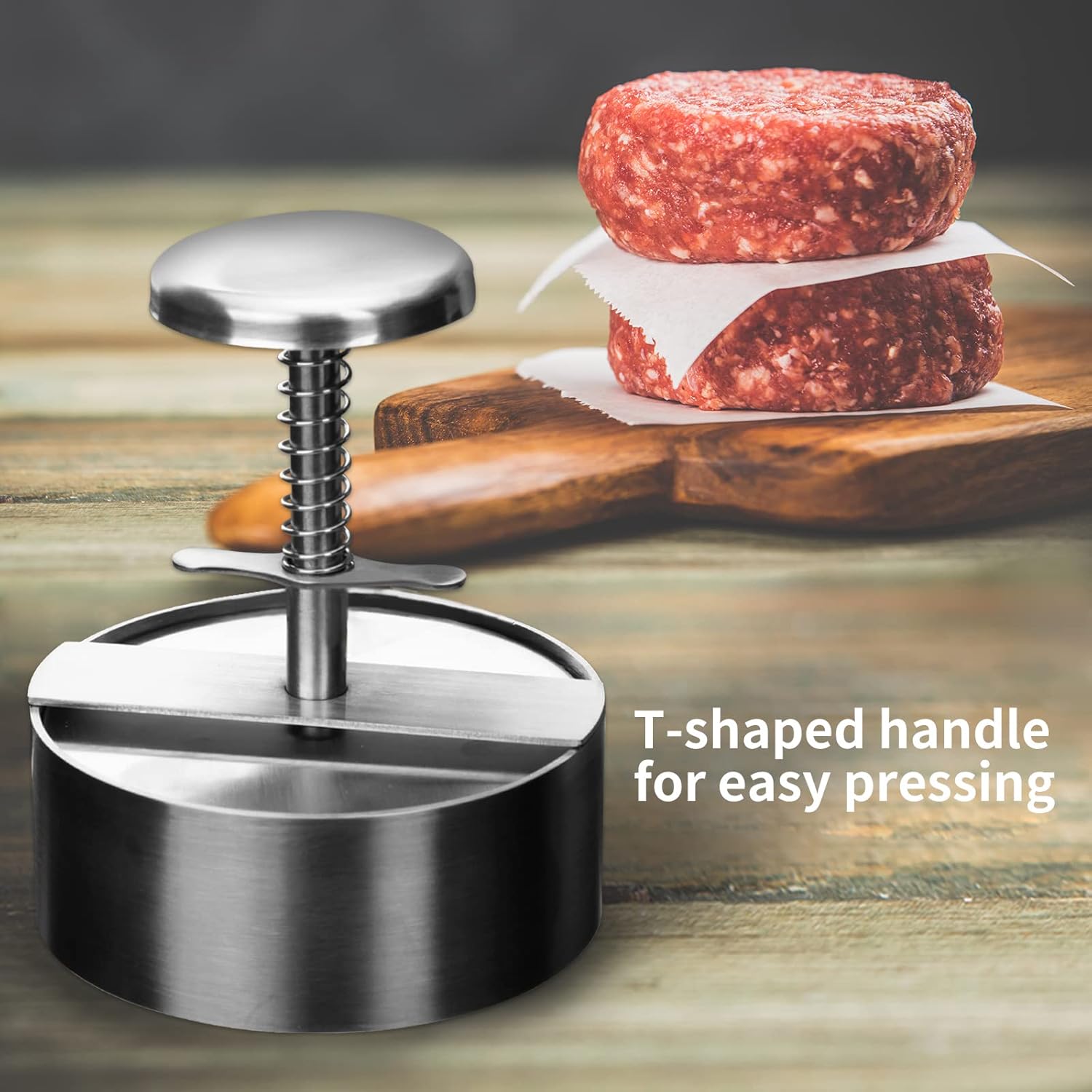 Adjustable Stainless Steel Burger Press