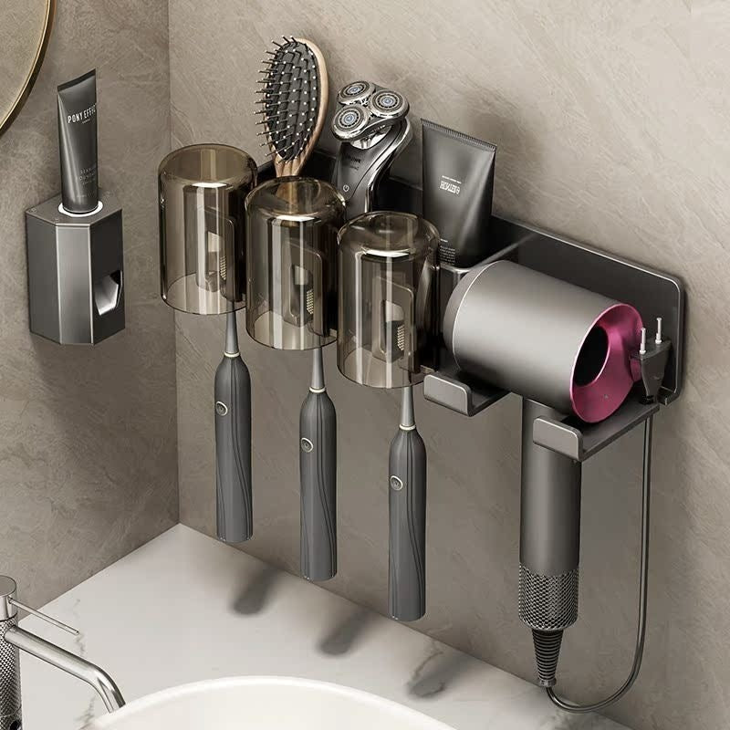 Bathroom Storage Toothbrush Holder Wall-Mounted Storage Rack
