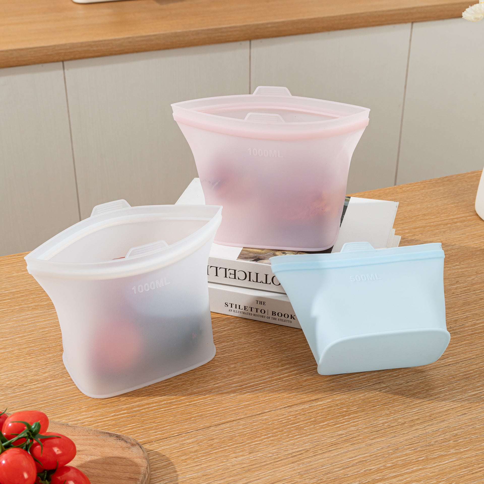 3-Pack Reusable Silicone Food Storage Bags – Eco-Friendly, Leak-Proof, & Built to Last