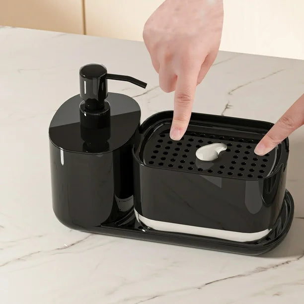Dual Soap Dispenser with Tray & Sponge Holder (4 Types)