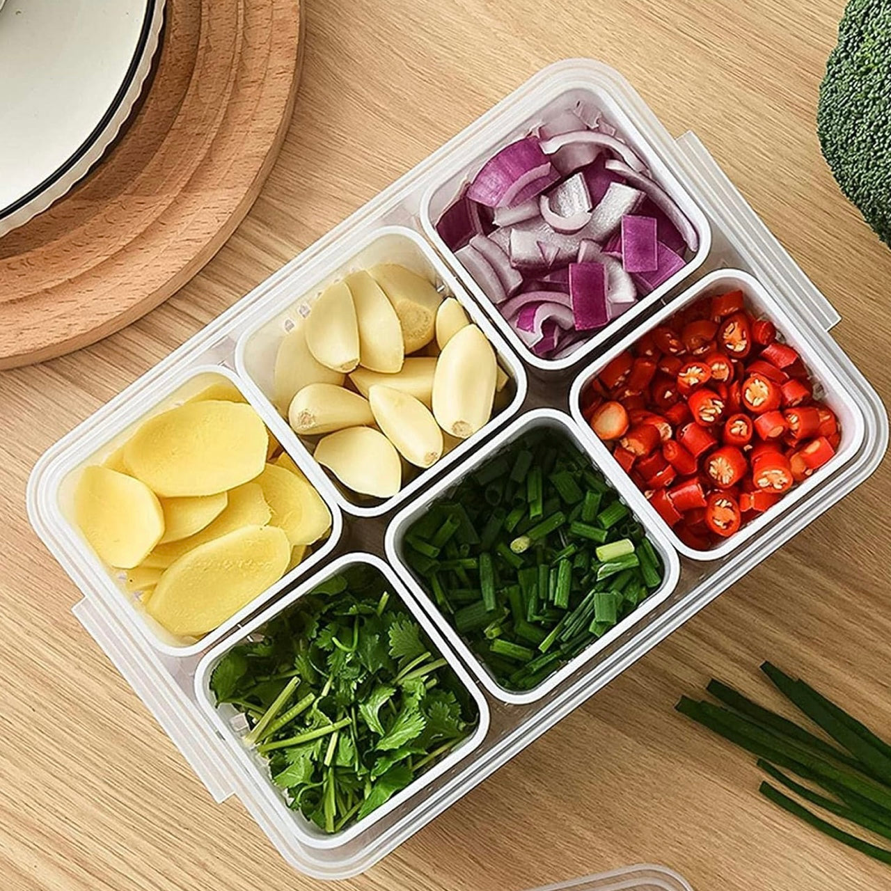 Fridge Organizer Box Six Compartments