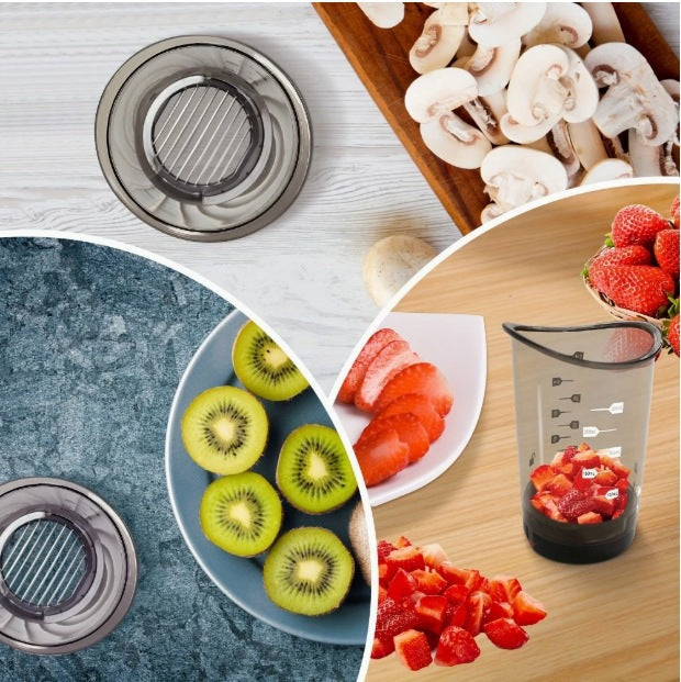 3-in-1 Cup Slicer – Multifunction Fruit & Vegetable Cutter with Measuring Container