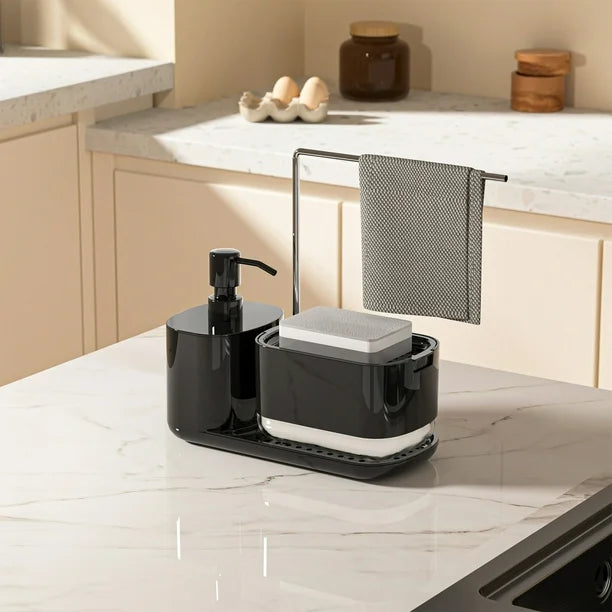 Dual Soap Dispenser with Tray & Sponge Holder (4 Types)